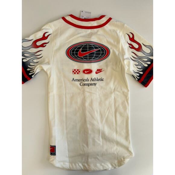 Nike Men Shirt Americana Top Sail/Habanero Red Champion DV9642-133 Size XS - Picture 10 of 12